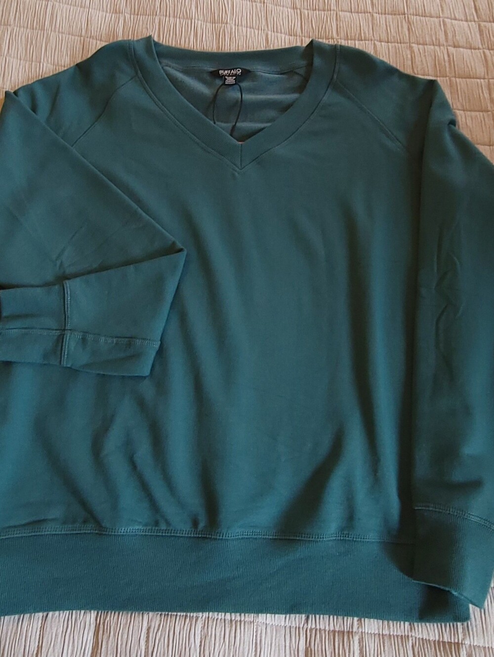 Buffalo David Bitton Teal V-Neck Pullover Sweatshirt